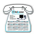 Telephone Shape Hard Top Custom Printed Calendar Mouse Pad 1/16"Rubber Base